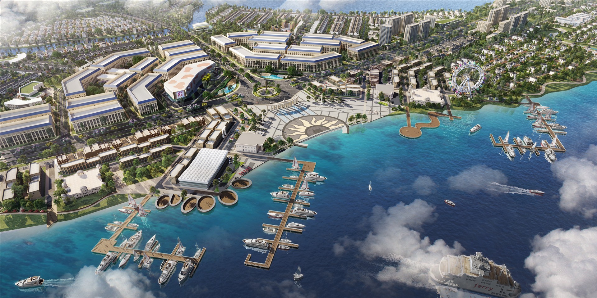 Bến du thuyền Aqua marina thuộc Đô thị sinh thái thông minh Aqua City (Đồng Nai)