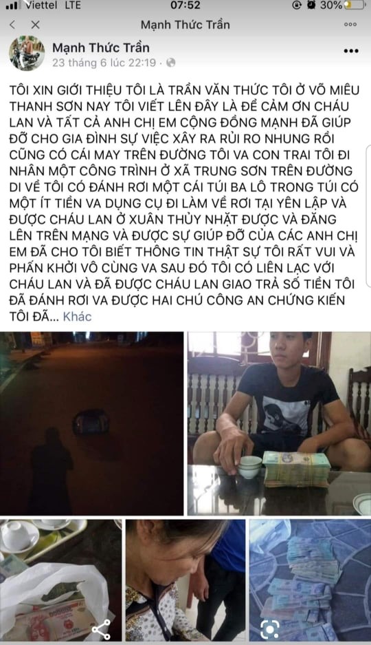 Lan tự lập tài khoản ảo để ca ngợi chính mình. Ảnh chụp màn hình.