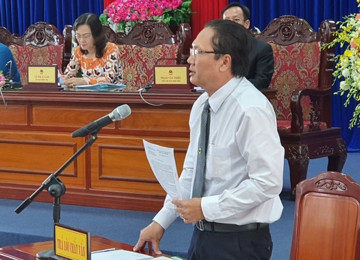 Phó giám đốc Sở Tài nguyên Môi trường Bạc Liêu Lữ Thanh Tùng, khởi công chỉ là sự kiện môi trường, còn thực tế vẫn chưa hoàn thành thủ tục (ảnh Nhật Hồ)