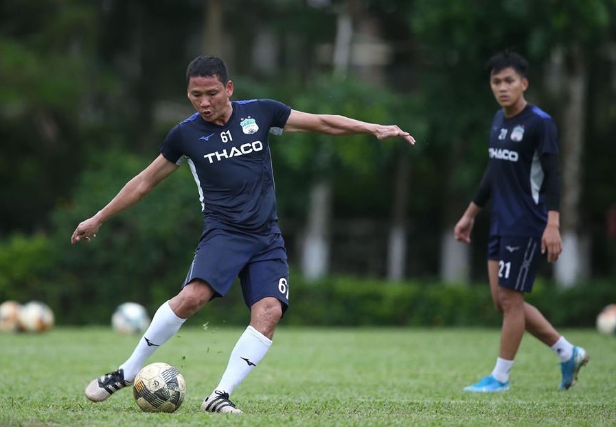 Anh Đức đã có buổi tập luyện đầu tiên cùng Hoàng Anh Gia Lai. Ảnh: Minh Trần/Sport5