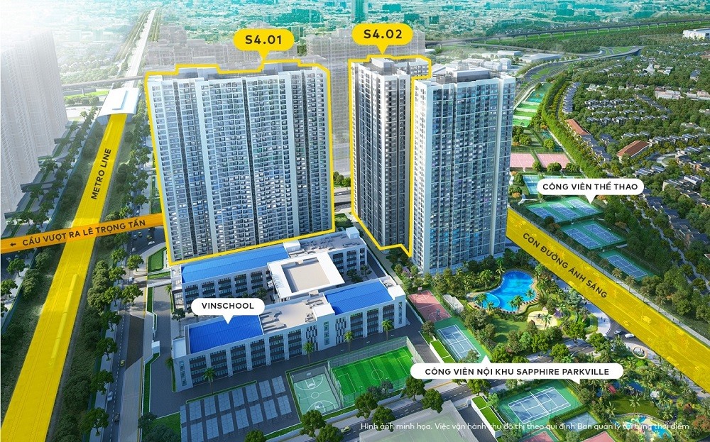 S4.02 nằm kế cận Vinschool - trường phổ thông liên cấp hàng đầu tại Việt Nam.