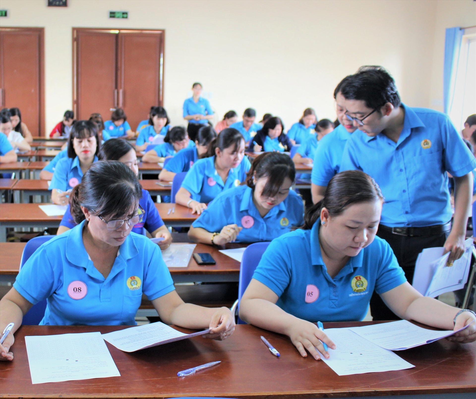 Hội thi nhằm nâng cao trình độ kỹ năng của cán bộ công đoàn đáp ứng yêu cầu nhiệm vụ trong tình hình mới. Ảnh Nam Dương
