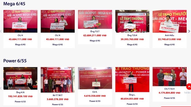 Nhiều người thử vận may với Jackpot của xổ số Vietlott, và may mắn đã mỉm cười với họ.