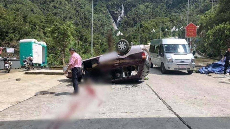 Chiếc xe khi mới xảy ra tai nạn. Ảnh: MXH