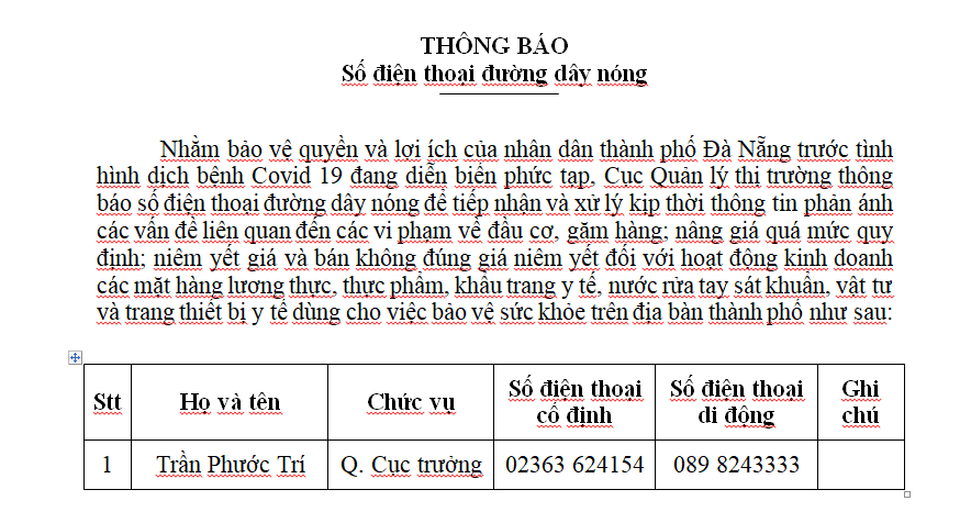 Trực tiếp Quyền Cục trưởng tiếp nhận và xử lý thông tin đầu cơ, nâng giá hàng hóa trong thời gian Đà Nẵng giãn cách do dịch bệnh SARS-CoV-2.
