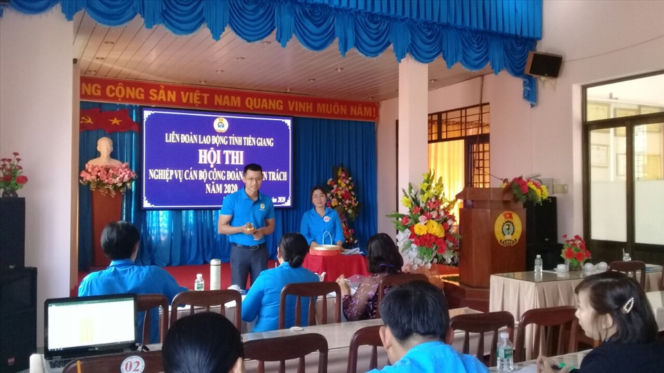 Hội thi nghiệp vụ công đoàn. Ảnh: K.Q