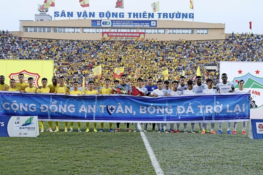 Trận Nam Định gặp HAGL tại vòng loại Cúp Quốc gia 2020. Ảnh: VPF