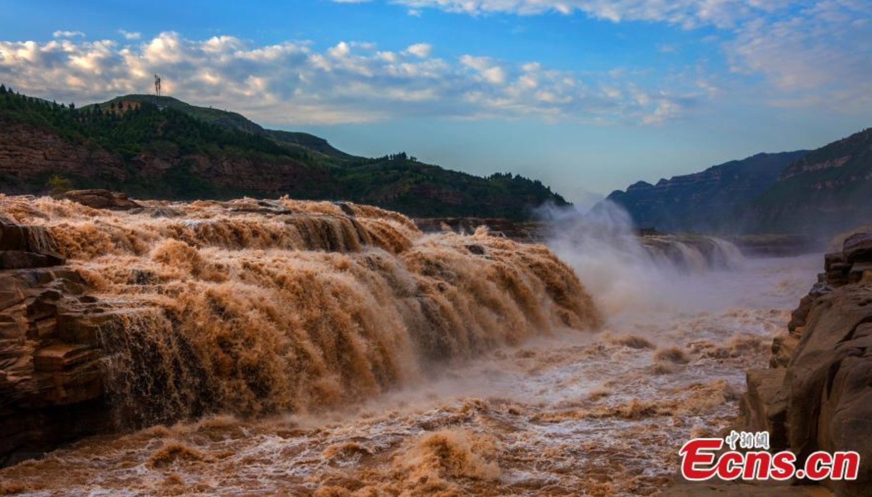 Thác nước Hồ Khẩu ngày 2.7.2020. Ảnh: ECNS