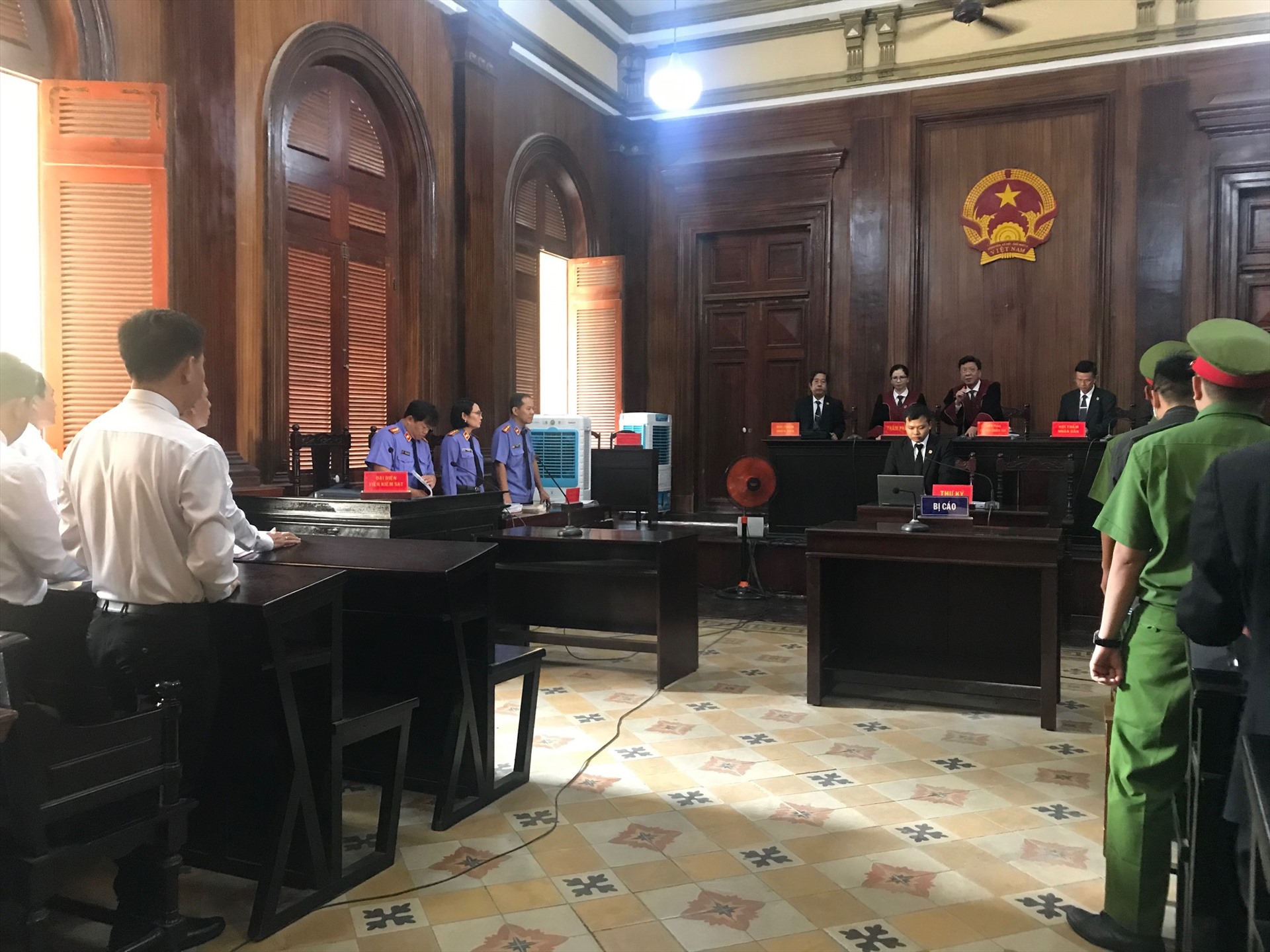 Phiên tòa sáng 6.7. Ảnh: Văn Hào