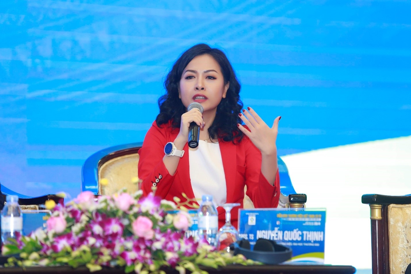 Bà Trần Uyên Phương, Phó Tổng Giám đốc Tập đoàn Tân Hiệp Phát vinh dự được đồng hành cùng giải thưởng Quả Cầu Vàng trong suốt 9 năm qua. Ảnh: Tân Hiệp Phát.