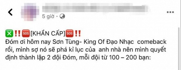 Bài đăng về nghi vấn fan của Jack công kích Sơn Tùng. Ảnh: Chụp màn hình