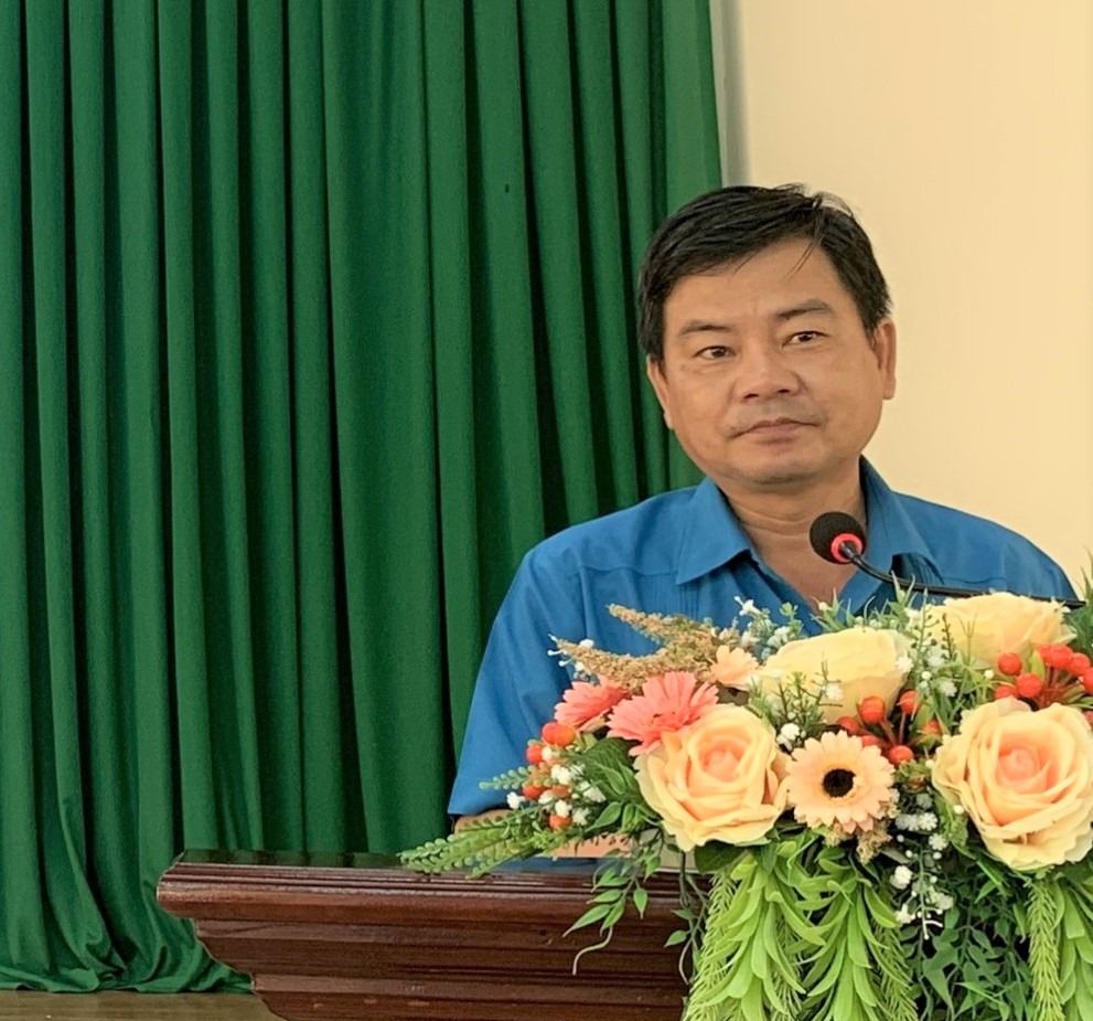 Phó Chủ tịch LĐLĐ TP.Cần Thơ Đoàn Văn Dũng phát biểu chỉ đạo tại hội nghị. Ảnh: Thành Nhân