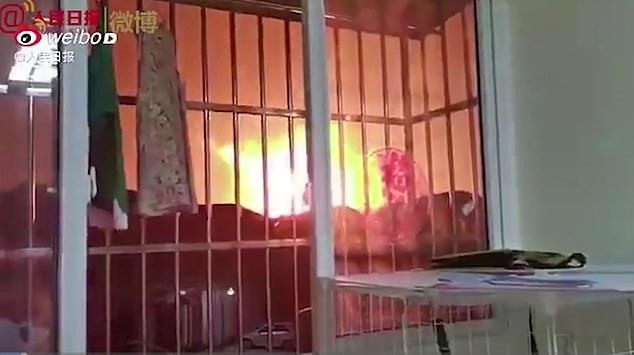 Cảnh chụp từ nhà người dân. Ảnh: Daily Mail.