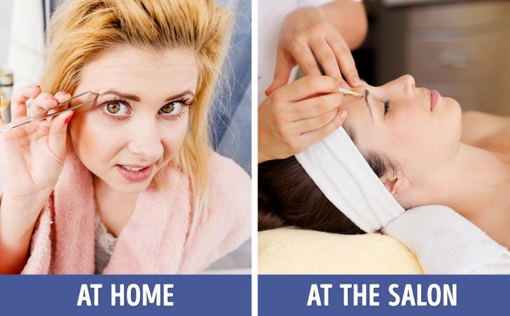 3. Tự định hình và chỉnh sửa hình dáng lông mày Bạn có thể duy trì hình dạng của lông mày bằng cách dùng nhíp để loại bỏ những sợi lông đã mọc quá dài mà mọc ngoài khuôn định dạng của nó. Quan trọng là bạn không nên quên bôi kem dưỡng làm dịu vào những khu vực bạn đã dùng nhíp. Tuy nhiên, khi bạn cần định hình lông mày của bạn, tốt hơn là đi đến một thẩm mỹ viện. Xác định hình dạng lông mày phù hợp với tỷ lệ khuôn mặt của bạn rất quan trọng. Một chuyên gia thẩm mỹ mới có thể đưa ra hình dạng lông mày lý tưởng cho bạn. Bên cạnh đó, các chuyên gia có vô số công cụ và sản phẩm làm đẹp chuyên dụng cho lông mày.