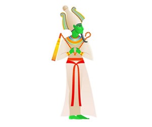 Vị thần da xanh Osiris trong tín ngưỡng Ai Cập cổ đại. Ảnh: Gods&Goddesses