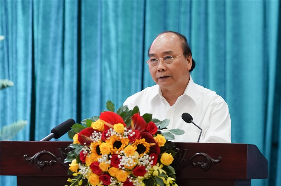 Thủ tướng kết luận cuộc làm việc với 13 tỉnh, thành phố ĐBSCL. - Ảnh: VGP/Quang Hiếu