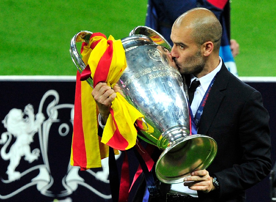 Pep Guardiola là HLV duy nhất tại tứ kết từng vô địch Champions League trước đó, cả trên tư cách cầu thủ và HLV. Ảnh: Getty.