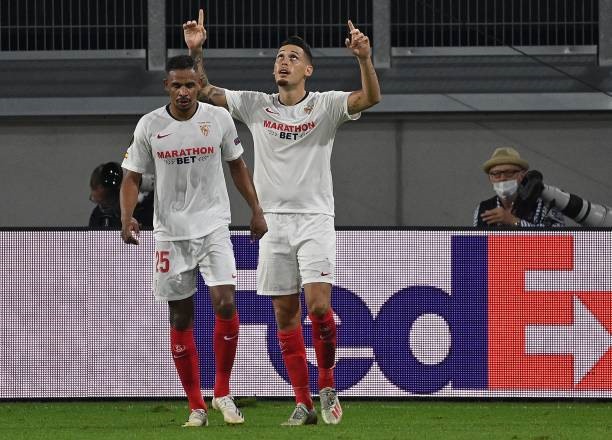 Bàn thắng duy nhất của đưa Sevilla vào bán kết. Ảnh: Getty