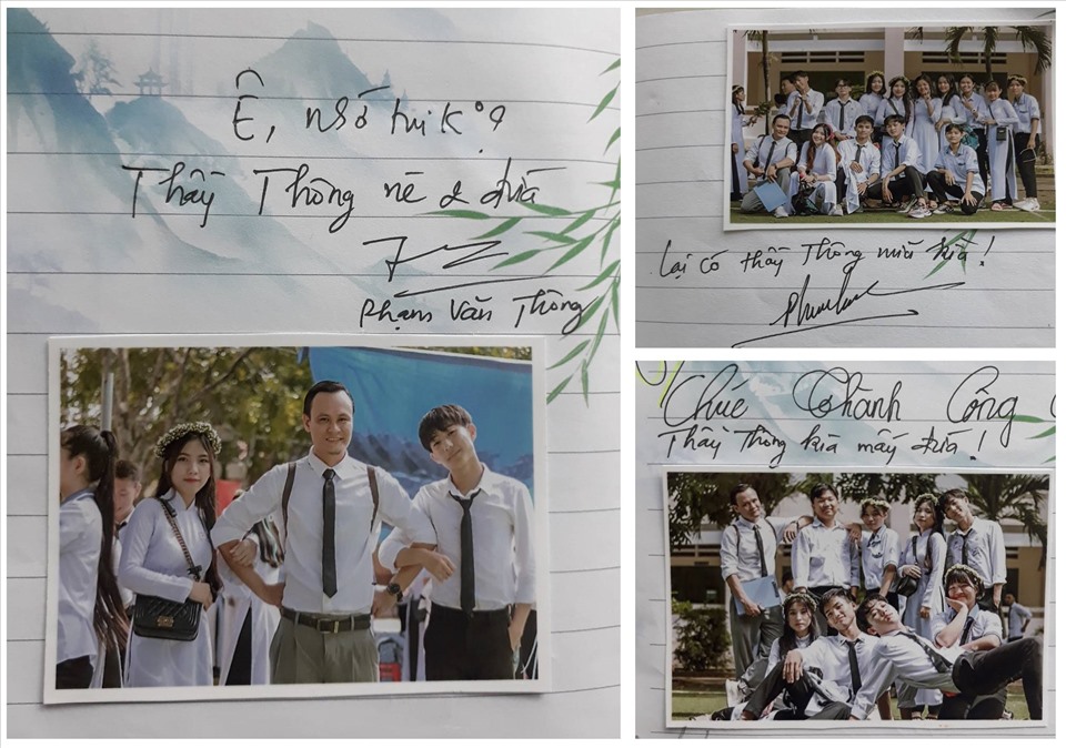 Những dòng lưu bút dễ thương mà thầy giáo Phạm Văn Thông dành cho học sinh.