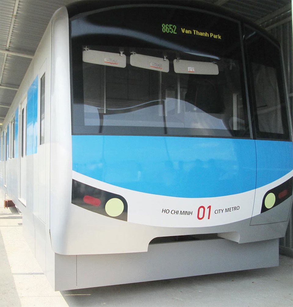 Mô hình tàu của tuyến metro số 1. Ảnh: Ngọc Lê