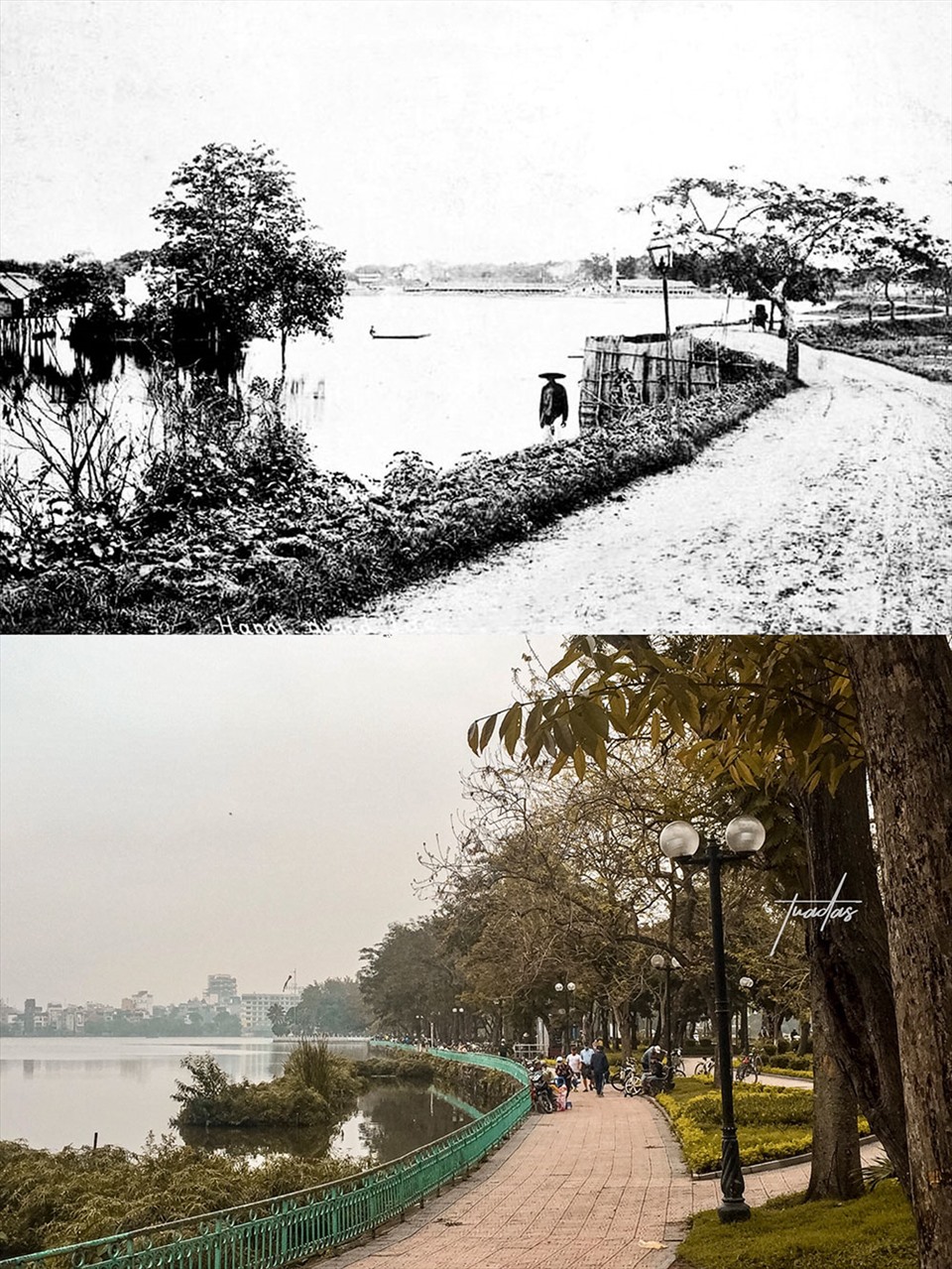 Đường Cổ Ngư xưa những năm 1900 (Đường Thanh Niên bây giờ).