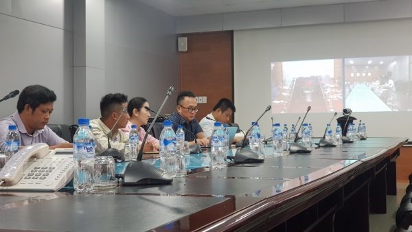Điểm cầu tại Công ty TNHH MTV Công nghiệp Tàu thủy Dung Quất. Ảnh: CĐ DKVN