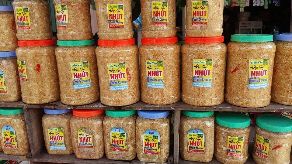 Nhút Thanh Chương được đóng hộp bán trên thị trường. Ảnh: VH