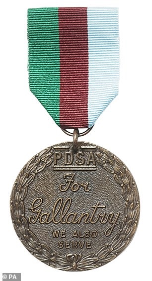 Hình ảnh huân chương Dickin của PDSA. Ảnh: Daily Mail.
