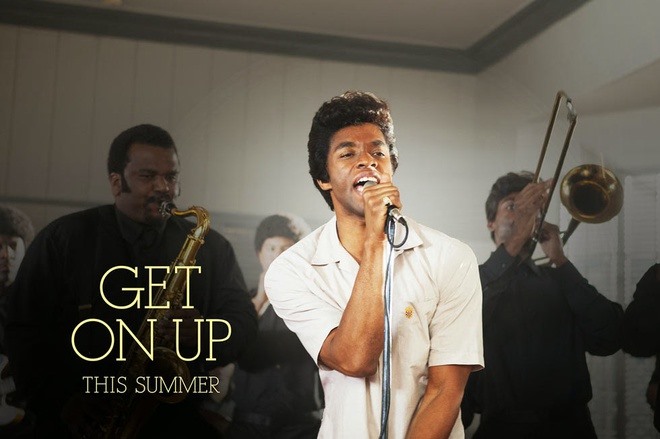 Chadwick Boseman trong vai James Brown của bộ phim “Get On Up“. Ảnh: Mnet.