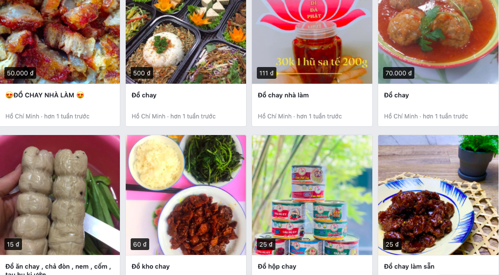 Càng gần đến ngày lễ Vu Lan, thị trường thực phẩm chay càng nhộn nhịp khách tìm mua. Ảnh chụp màn hình