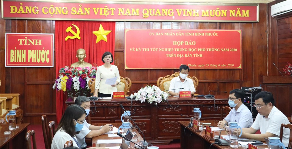 Tỉnh Bình Phước họp báo thông tin về kỳ thi THPT. Ảnh: Xuân Hinh
