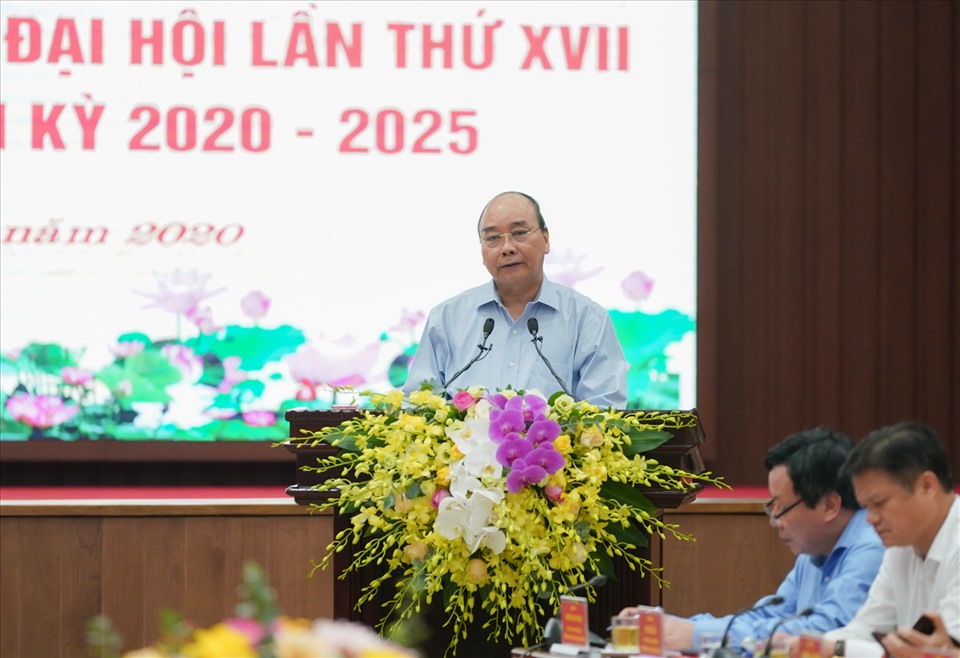 Thủ tướng Ch&iacute;nh phủ Nguyễn Xu&acirc;n Ph&uacute;c ph&aacute;t biểu tại Hội nghị. Ảnh VGP