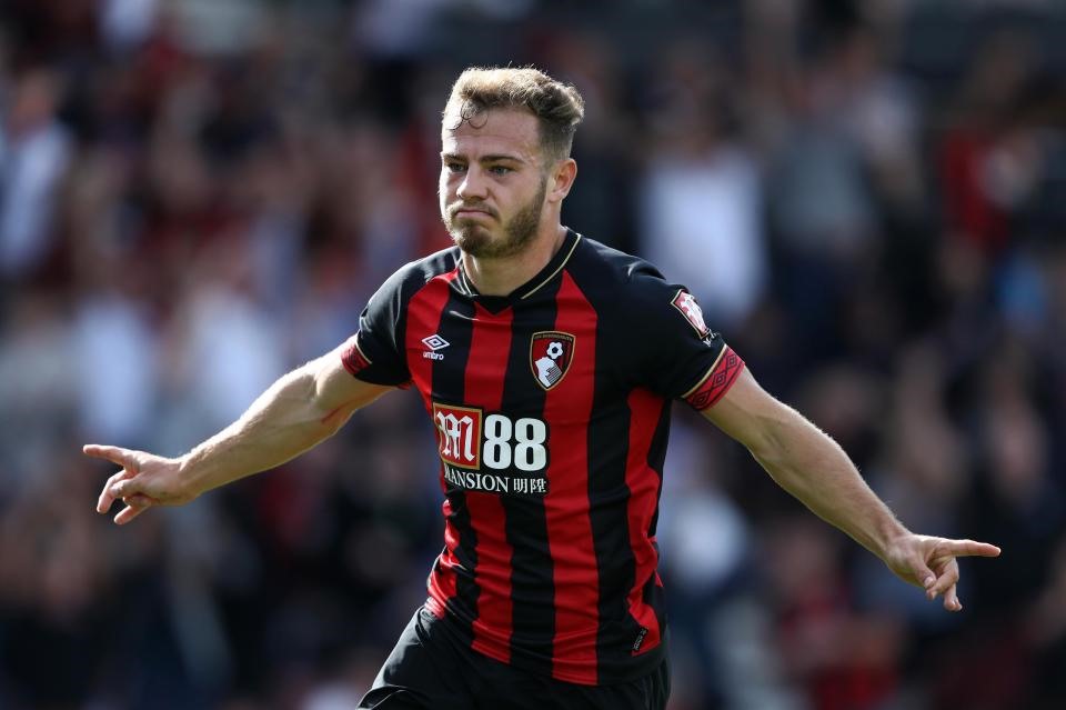 Ryan Frazer (26 tuổi, giá thị trường 17,5 triệu euro): Tiền vệ chạy cánh hết hợp đồng với Bournemouth kể từ ngày 1.7. Đội bóng này vừa xuống hạng, còn tương lai của Frazer vẫn đang là dấu hỏi lớn. Ảnh: Getty.