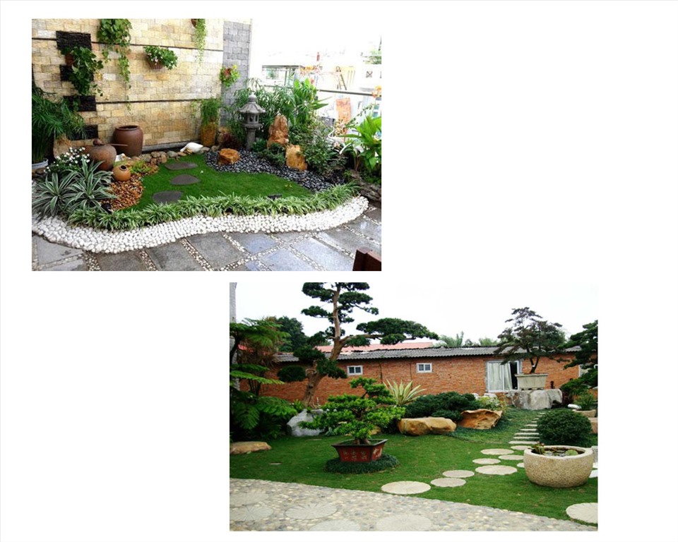 Thi công sân vườn theo phong cách tối giản giúp tạp điểm nhấn đặc sắc. Đồ hoạ: Tuệ Nghi