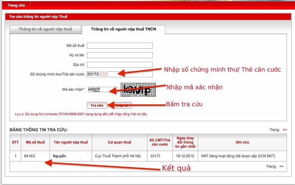 Việc thực hiện tra cứu mã số thuế thu nhập cá nhân được thực hiện dễ dàng chỉ qua vài bước đơn giản.