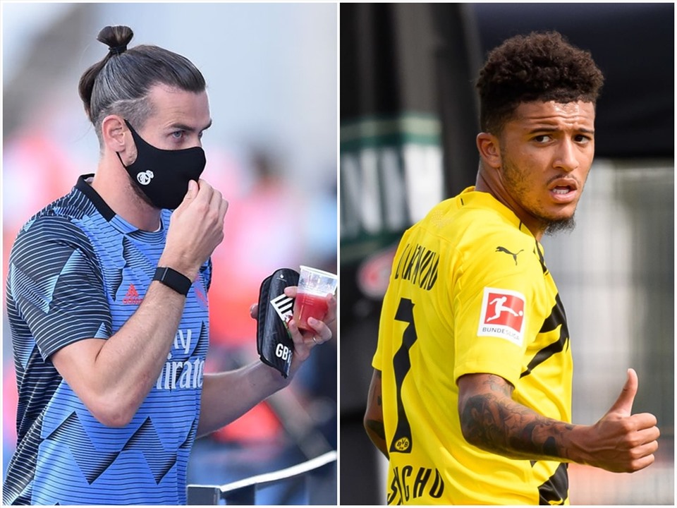 Sau nỗ lực cuối cùng với Jadon Sancho (phải), Man United sẽ chuyển hướng Gareth Bale. Ảnh: Getty Images