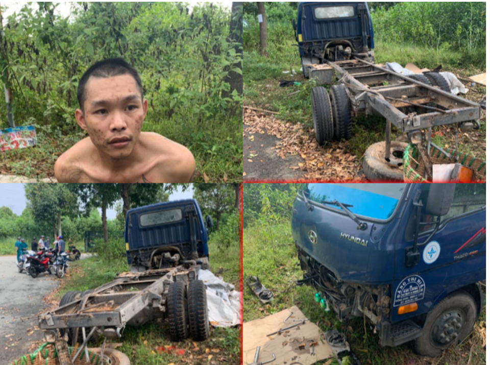 Bắt đôi tượng trộm xe tải tháo rời đem bán. Ảnh: Công an cung cấp Bắt đôi tượng trộm xe tải tháo rời đem bán. Ảnh: Công an cung cấp