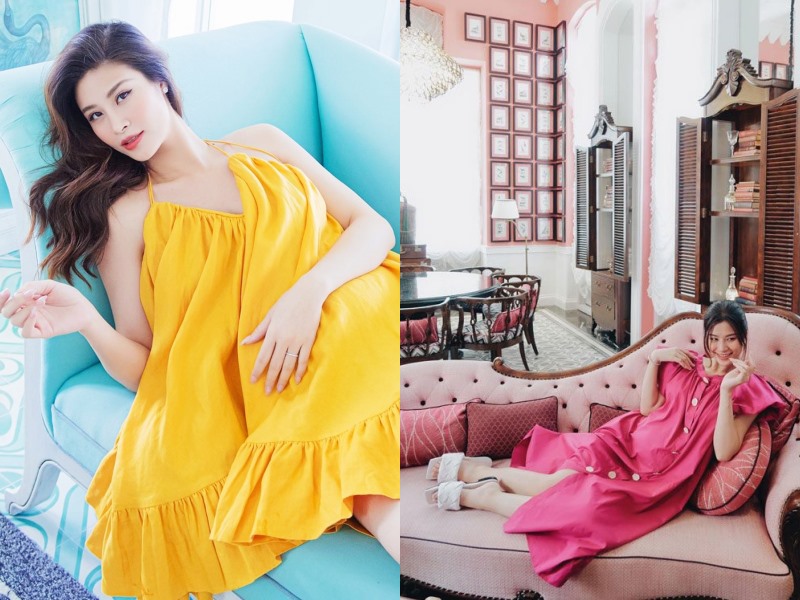 Đông Nhi bắt trend thời trang dù là mẹ bầu (Ảnh: Chụp màn hình).