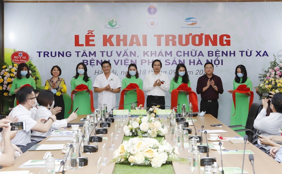 Trung tâm khám chữa bệnh từ xa tại BV Phụ sản HN. Ảnh: BVCC