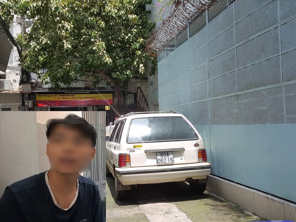 Anh Kh. (ảnh nhỏ) và hiện trường nơi xảy ra sự việc. Ảnh: Nguyễn Huy