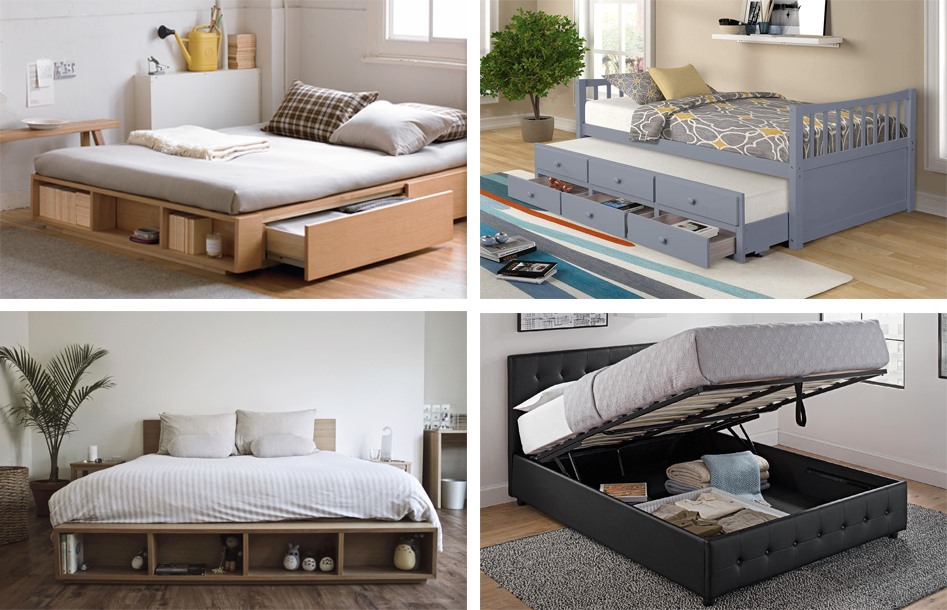 Kiểu giường kết hợp lưu trữ rát phù hợp với các phòng ngủ nhỏ (Đồ họa: TT)