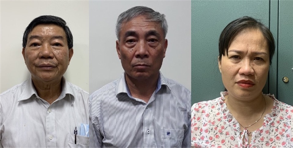 From left to right: Mr. Nguyen Quoc Anh, Mr. Nguyen Ngoc Hien and Ms. Trinh Thi Thuan.  Photo: Ministry of Public Security.