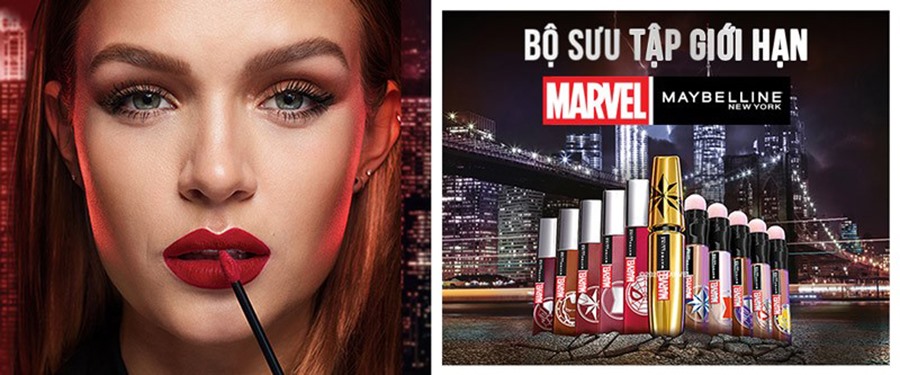 Bộ sưu tập giới hạn Maybelline Marvel.