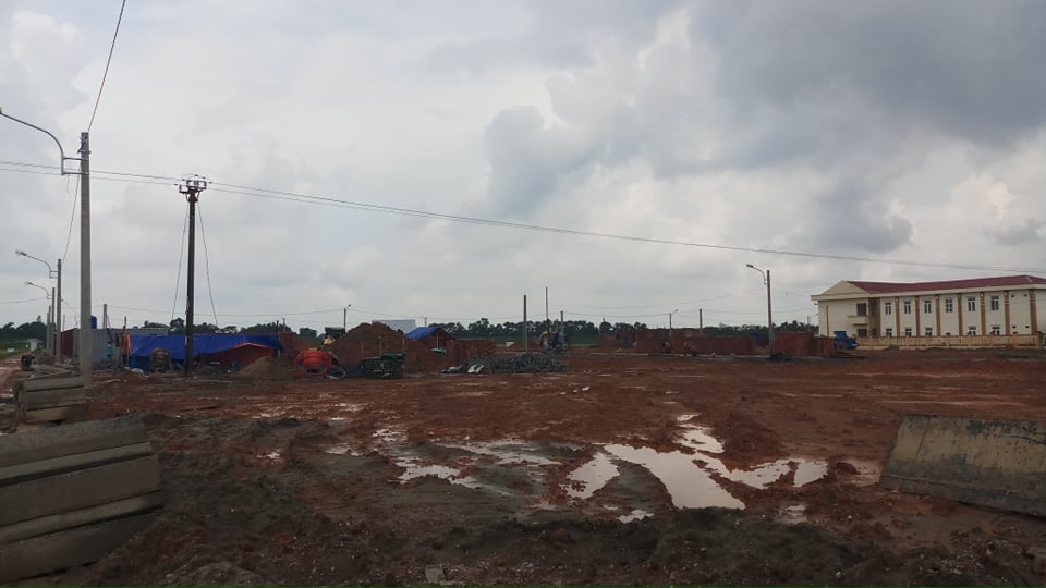 Mặt bằng khu tái định cự để thực hiện Dự án đường cao tốc Bắc - Nam tại xã Tân Châu, huyện Thiệu Hóa. Ảnh: Quách Du