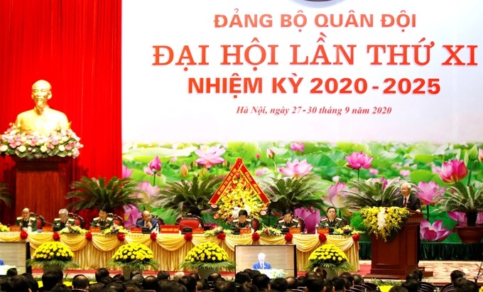 Đại hội đại biểu Đảng bộ Quân đội (ĐBQĐ) lần thứ XI, nhiệm kỳ 2020-2025. Ảnh Phạm Cường