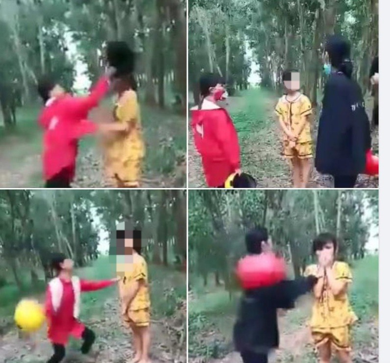 Học sinh trong video có hoàn cảnh gia đình đặc biệt. Ảnh cắt từ clip
