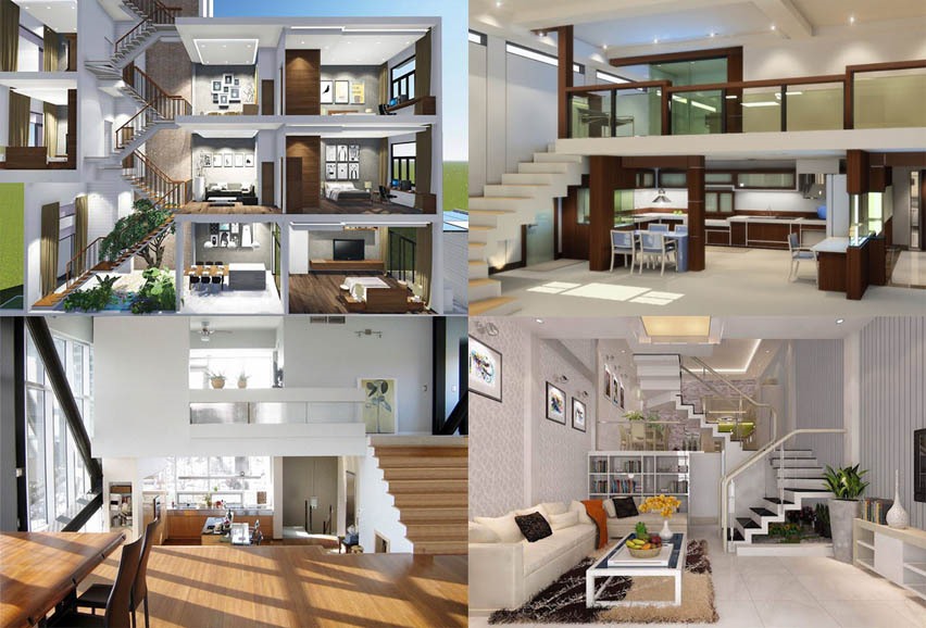 Thiết kế lệch tầng đem đến cảm giác thông thoáng cho ngôi nhà. Đồ họa: Kim Nhung