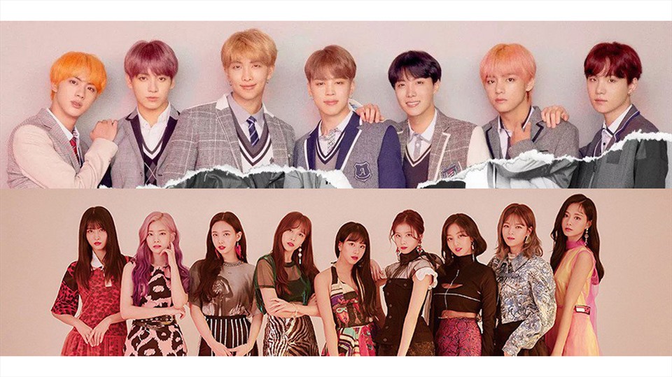 BTS và TWICE. Ảnh: Cắt clip