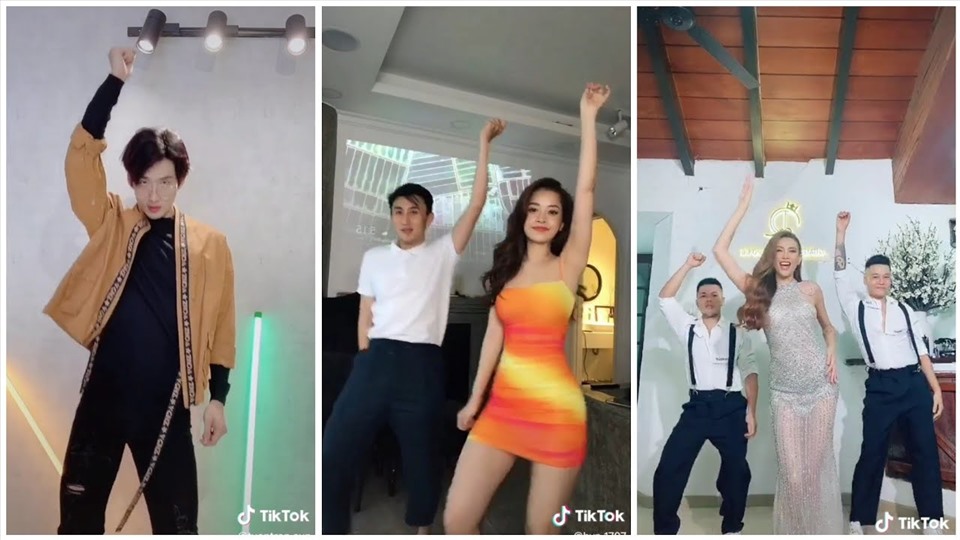Nhiều TikTok do các sao Việt thực hiện tạo thành trend được các fan ưa thích và làm theo. Ảnh: Cắt từ clip.