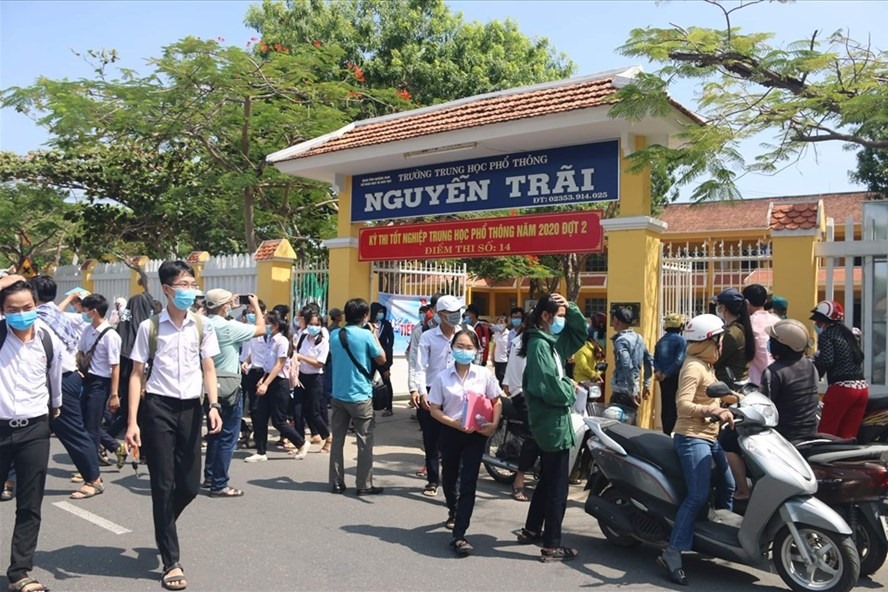 Các điểm thi tốt nghiệp THPT đợt 2 đều được đảm bảo công tác phòng chống dịch. Ảnh: Thanh Chung.